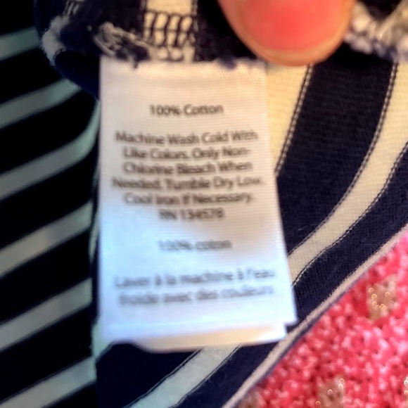 Vineyard Vines Dress Women's Size S Navy Blue White Striped 3/4 Sleeve Casual EC - Picture 7 of 9